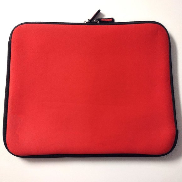 Red Protective 17" Computer Sleeve ~ Lined/Padded ~ Double Zip ~ Int. Pocket NOB - Picture 2 of 8